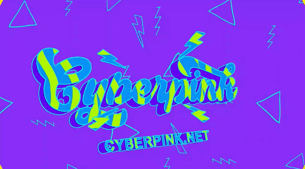 Cyberpink logo video trailer concept still